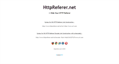 Desktop Screenshot of httpreferer.net